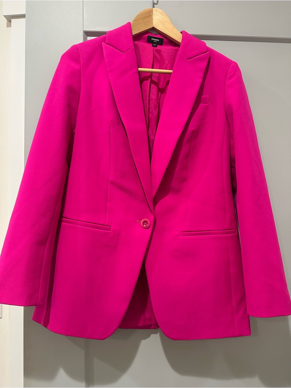 Express Womens Hot Pink Single-Button Blazer